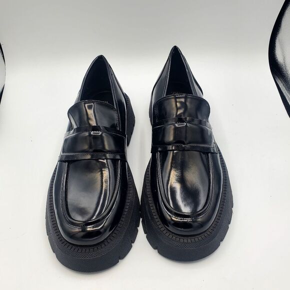 Zara Men Black loafer slip on Chunky Rubber Sole  Shoes Size 7 main image 4